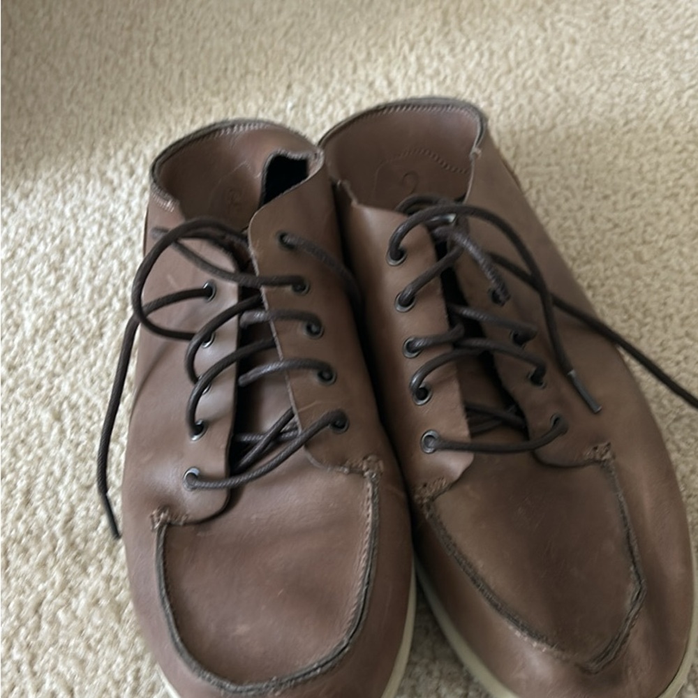 OluKai Brown Leather Boat Shoes Casual Comfort